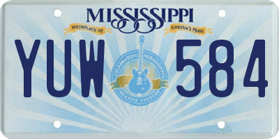 MS license plate YUW584