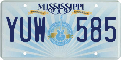 MS license plate YUW585