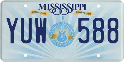 MS license plate YUW588