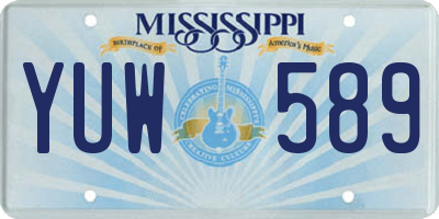 MS license plate YUW589