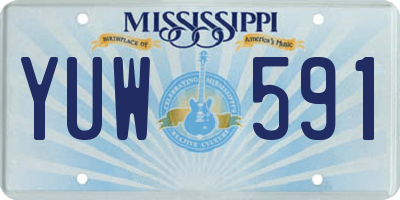MS license plate YUW591