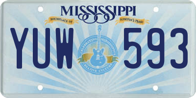 MS license plate YUW593