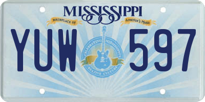 MS license plate YUW597
