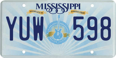 MS license plate YUW598