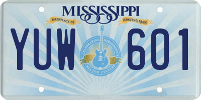 MS license plate YUW601