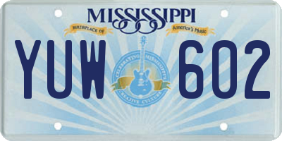 MS license plate YUW602