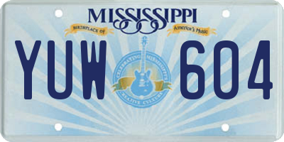 MS license plate YUW604