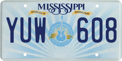 MS license plate YUW608