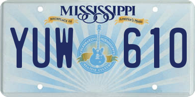 MS license plate YUW610