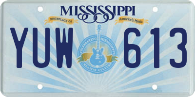 MS license plate YUW613