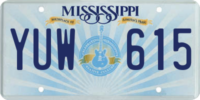 MS license plate YUW615