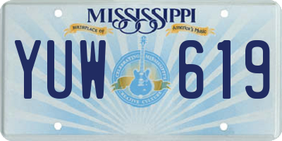 MS license plate YUW619