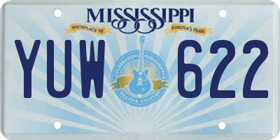 MS license plate YUW622