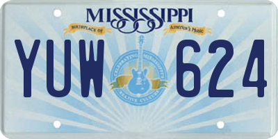 MS license plate YUW624
