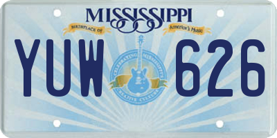 MS license plate YUW626