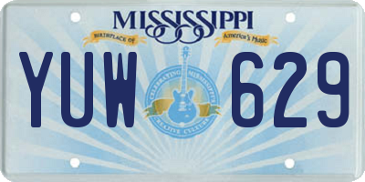 MS license plate YUW629