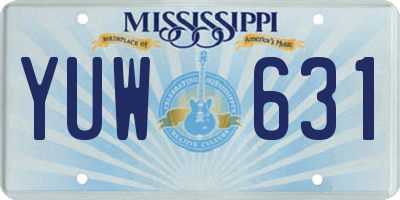 MS license plate YUW631