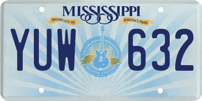 MS license plate YUW632