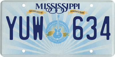 MS license plate YUW634