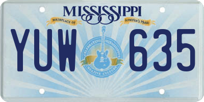 MS license plate YUW635