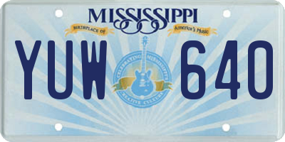 MS license plate YUW640
