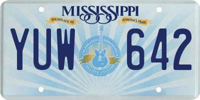 MS license plate YUW642