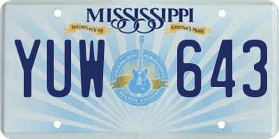 MS license plate YUW643