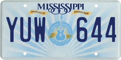 MS license plate YUW644