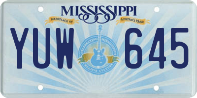MS license plate YUW645
