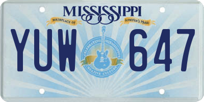 MS license plate YUW647