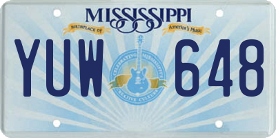 MS license plate YUW648