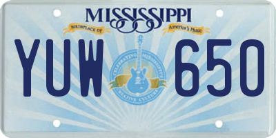 MS license plate YUW650
