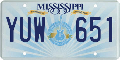MS license plate YUW651