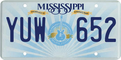 MS license plate YUW652