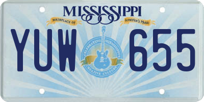 MS license plate YUW655