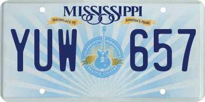 MS license plate YUW657