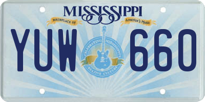 MS license plate YUW660