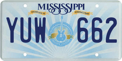 MS license plate YUW662