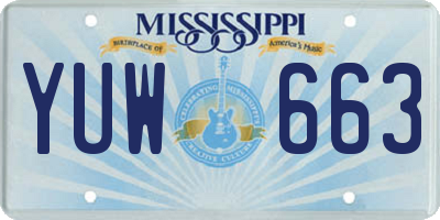 MS license plate YUW663
