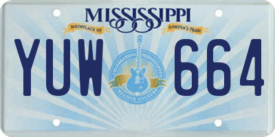 MS license plate YUW664