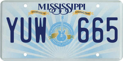 MS license plate YUW665