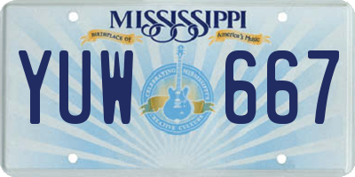 MS license plate YUW667