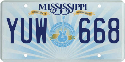 MS license plate YUW668