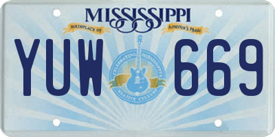 MS license plate YUW669