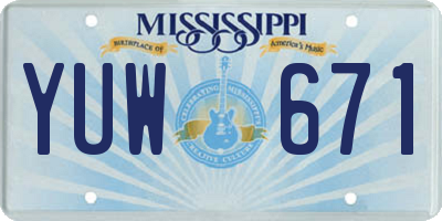 MS license plate YUW671