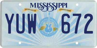 MS license plate YUW672