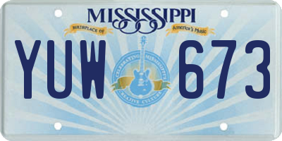 MS license plate YUW673