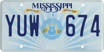 MS license plate YUW674