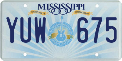 MS license plate YUW675