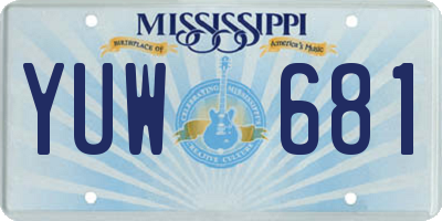 MS license plate YUW681
